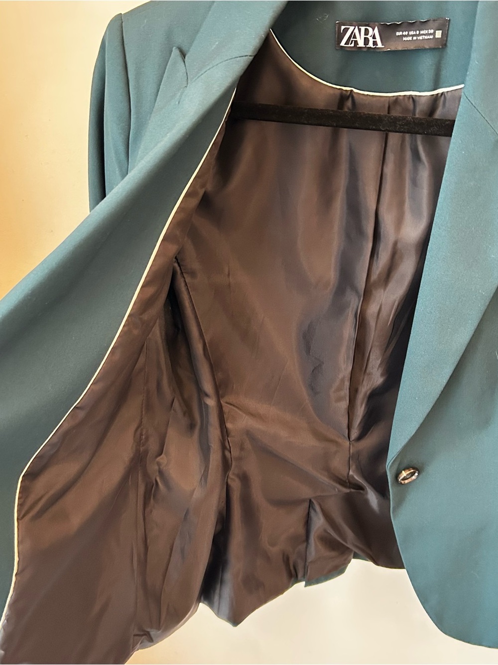 Zara Teal Tailored Blazer Size 8 Dark Academia Corporate Girlie Office Siren - Picture 4 of 10